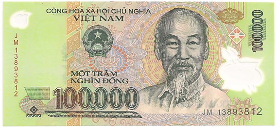 Vietnam polymer 100,000 Dong 2013 banknote, 100000₫, face