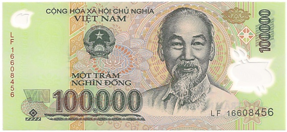 Vietnam polymer 100,000 Dong 2016 banknote, 100000₫, face