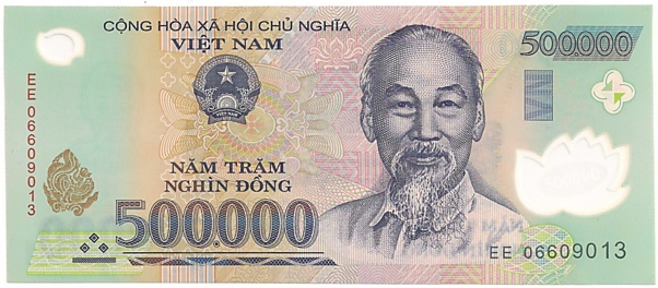 Vietnam polymer 500,000 Dong 2006 banknote, 500000₫, face