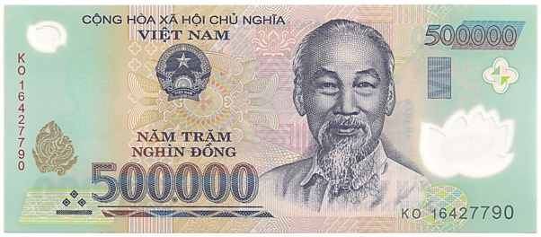Vietnam polymer 500,000 Dong 2016 banknote, 500000₫, face