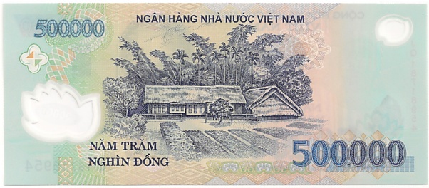 Vietnam polymer 500,000 Dong 2018 banknote, 500000₫, back