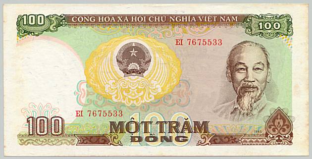 Vietnam banknote 100 Dong 1985, face