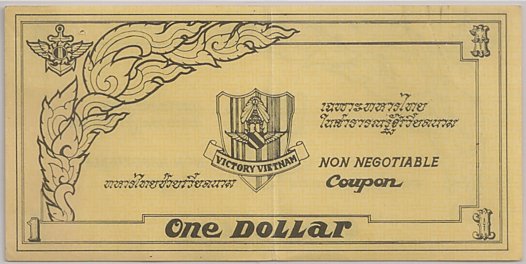 1 Dollar Thai MPC coupon series 1, face