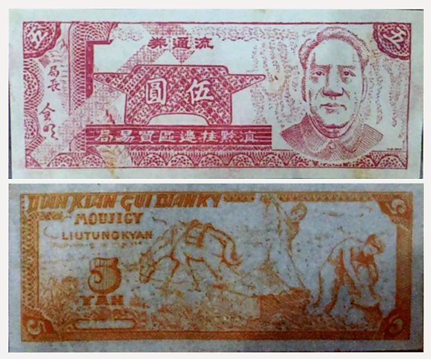 China S3720, Yunnan-Guangxi-Guizhou 5 Yuan 1949 specimen