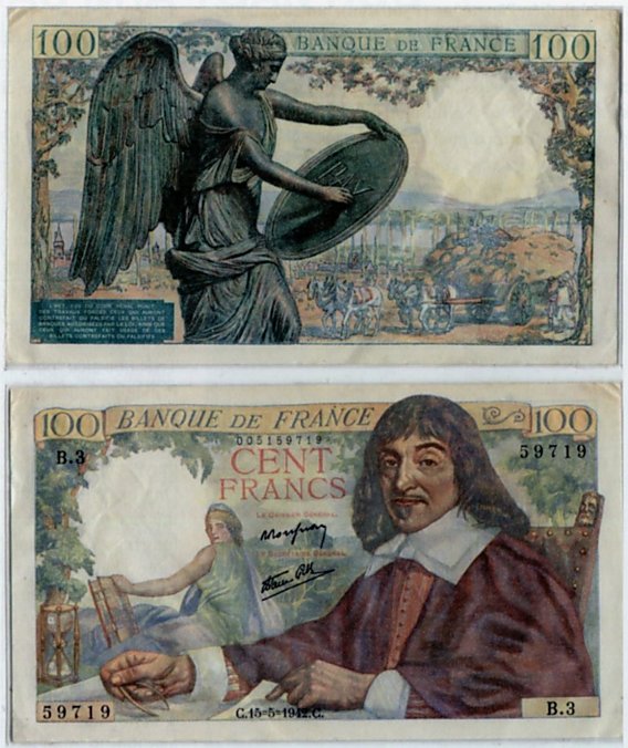 France, 100 Francs 1942 banknote