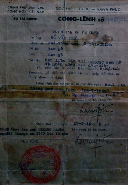Mission document issued by the Ministry of Finance