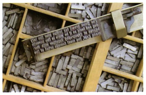 Movable type characters invented by Gutenberg