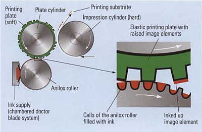 Principle of flexographic printing (from: Helmut Kipphan, Handbook of Print Media)