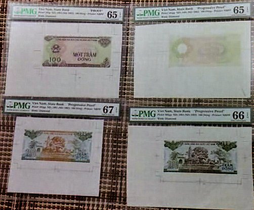 Vietnam 100 dong 1991 banknote progressive proof