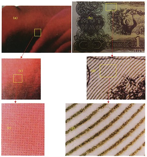 Offset and two-color printing under magnification