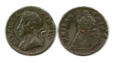 Tin farting 1684 coin