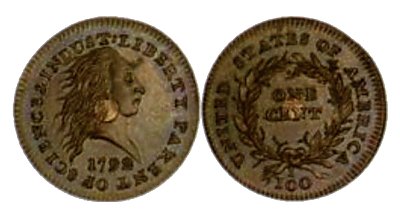 bimetallic one cent 1792 coin pattern