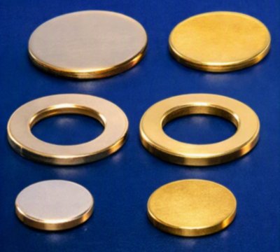inner and outer parts of bimetallic coins