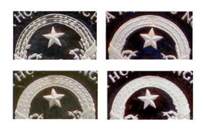 Vietnam commemorative coin coat of arms variations